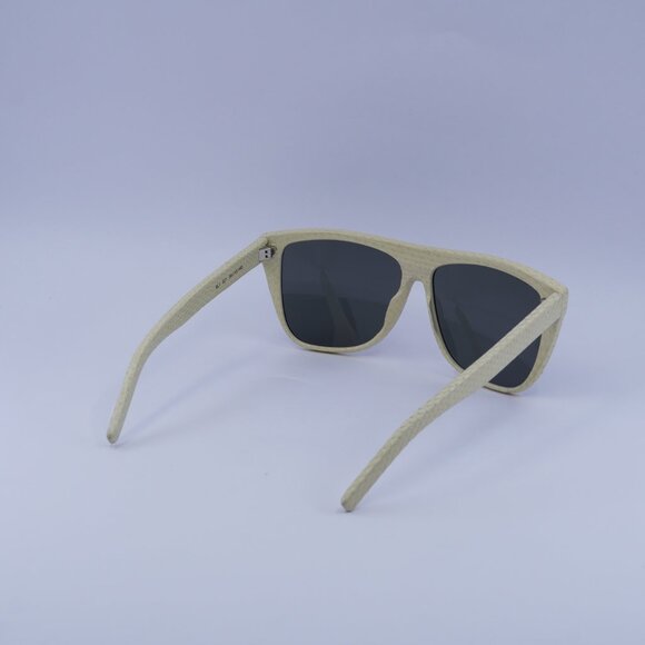 Saint Laurent SL1 021 Sunglasses Ivory Square Frame, Grey Lenses main image 10